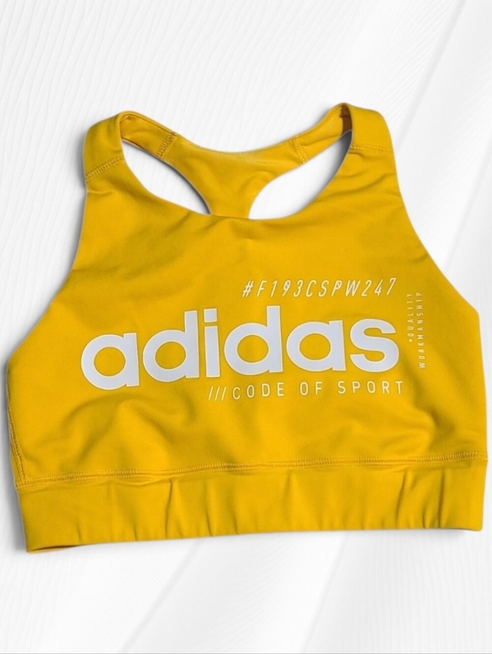 Adidas Women’s Yellow Sports Bra Swim Top - Code of Sport S
